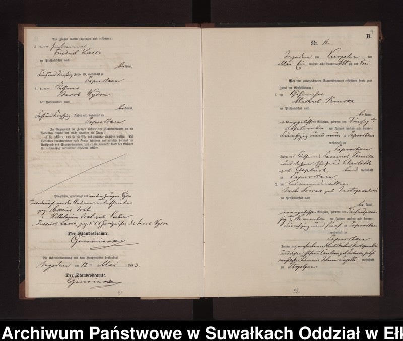 image.from.unit.number "Heiraths-Neben-Register des Preussischen Standes-Amtes Rydzewen Kreis Loetzen"