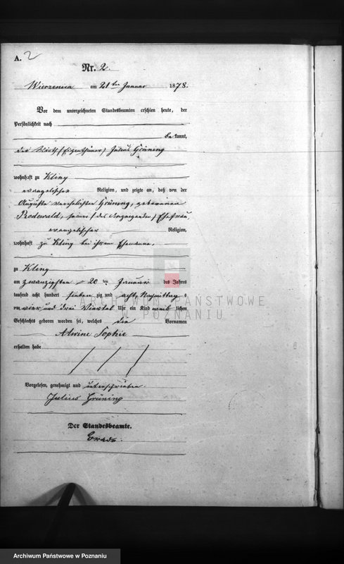 Obraz z jednostki "Księga urodzeń"