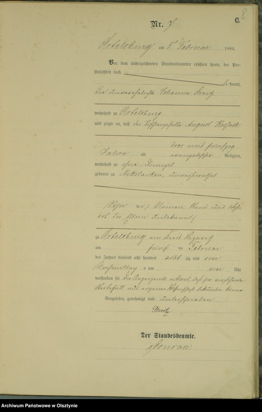 Obraz 10 z jednostki "Sterbe-Haupt-Register Nr 1 - 65"