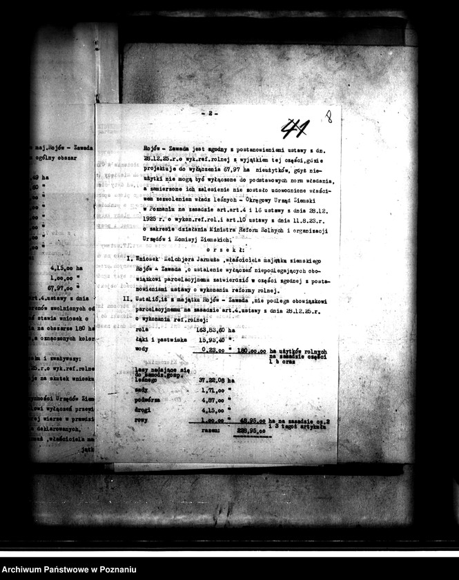 Obraz 13 z jednostki "Wyłączenie z art. 5 ustawy o wykonaniu reformy rolnej majątku Rojów powiatu ostrowskiego"