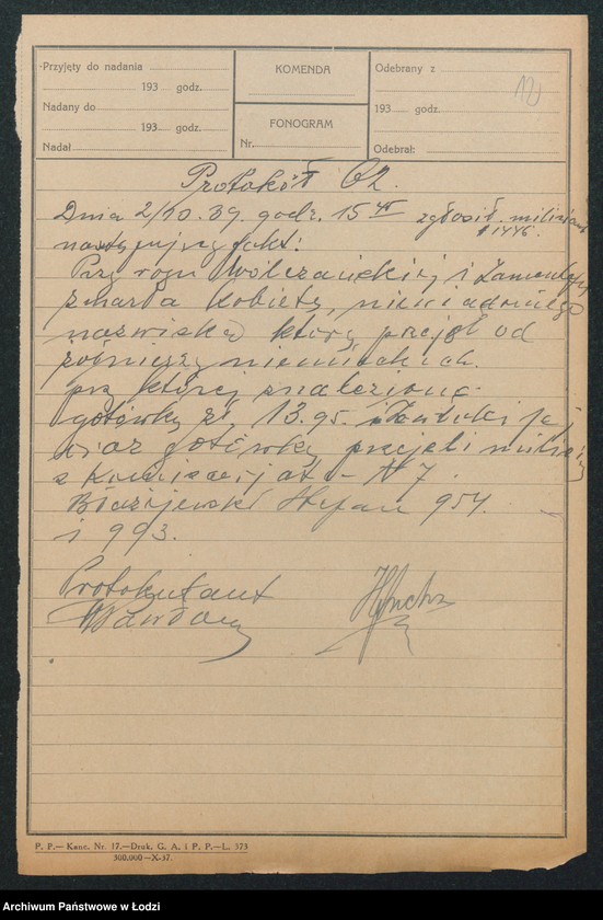 Obraz 14 z jednostki "[Akta X Komisariatu Milicji Obywatelskiej - protokoły zajść ulicznych, aresztowań i osób zaginionych]"