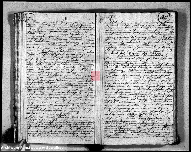 image.from.unit.number "Księga aktu urodzonych gminy suwalskiey, powiatu dąbrowskiego w departamencie łomżyńskim od dnia 1 maja 1815 do 1 maja 1816"