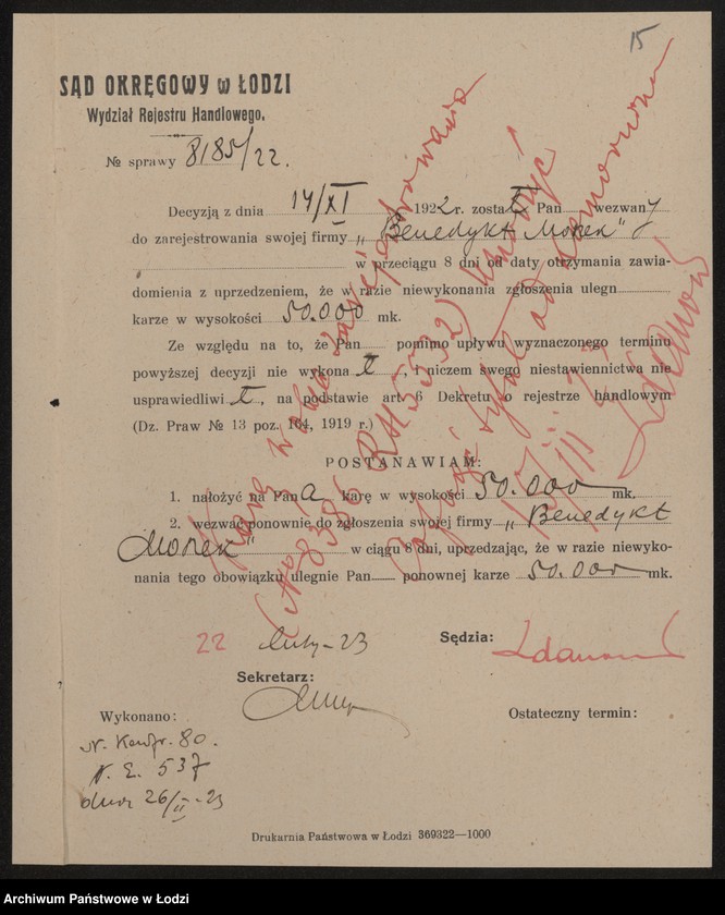 Obraz 17 z jednostki "Moszek Mordka Benedykt- sprzedaż odpadków"