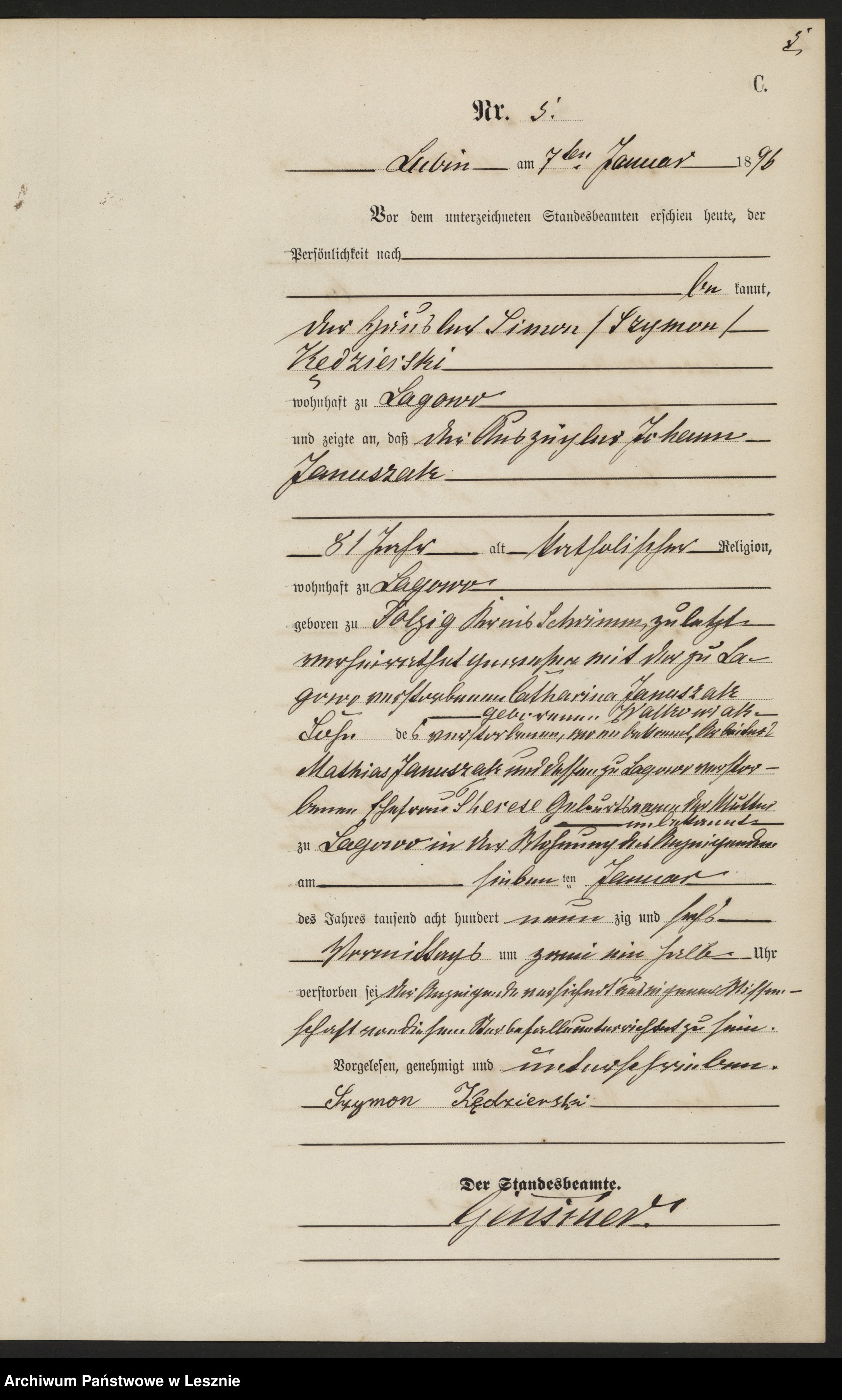 Skan z jednostki: [Księga zgonów]