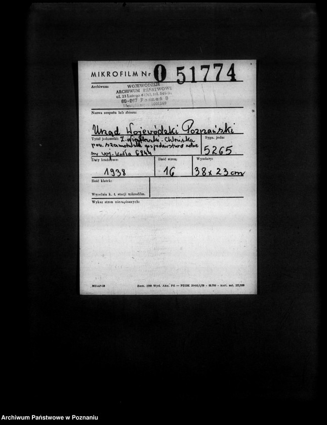 Obraz 2 z jednostki "Z. Niegolewski Chlewiska powiat szamotulski gospodarstwo rolne nr woj. kotła 6844"