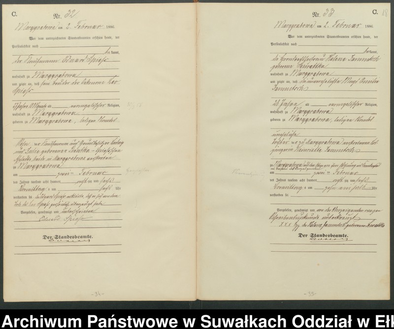 image.from.unit.number "Sterbe-Haupt-Register des Königlichen Preussischen Standes-Amtes Stadtgemeinde Marggrabowa Kreis Oletzko"