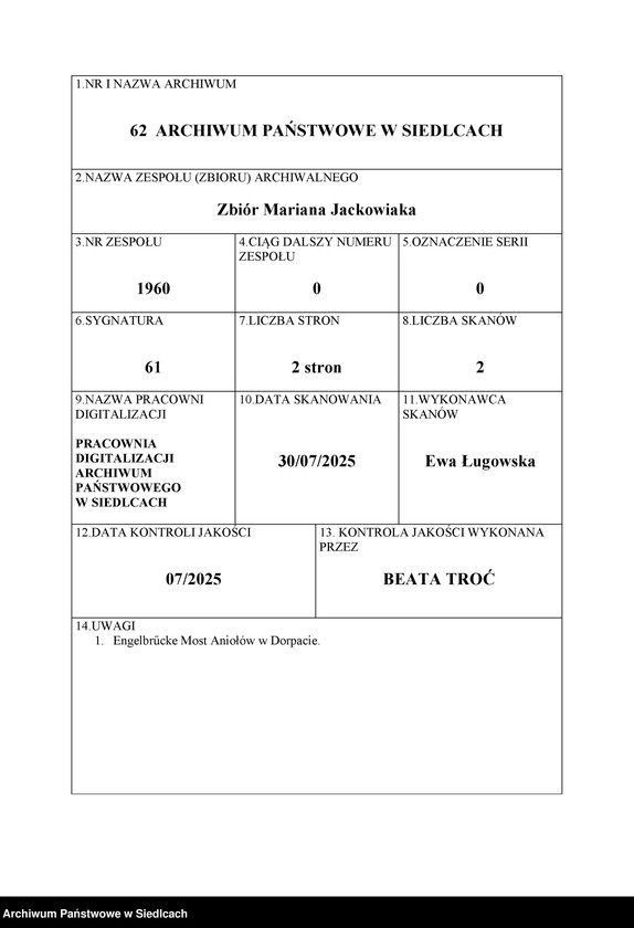 image.from.unit.number "Engelbrűcke Most Aniołów w Dorpacie"