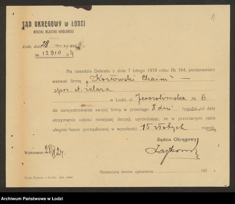 Obraz 3 z jednostki "Chaim Kozłowski- sprzedaż żelaza"