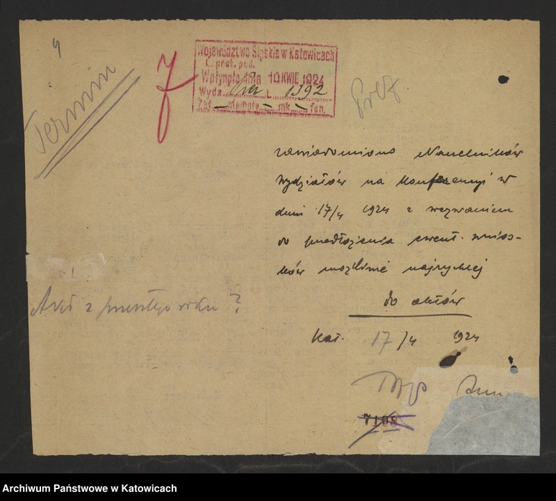 image.from.unit.number "[Konferencje wojewodów w Warszawie: zawiadomienia, porządki obrad, referaty ministerialne, materiały informacyjne wydziałów UWŚl, starostw i urzędów niezespolonych, przeważnie w sprawach gospodarczych i administracyjnych]"