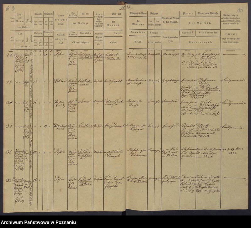 Obraz 8 z jednostki "[Akta urodzeń i chrztów, zgonów i pogrzebów, zapowiedzi i ślubów]"