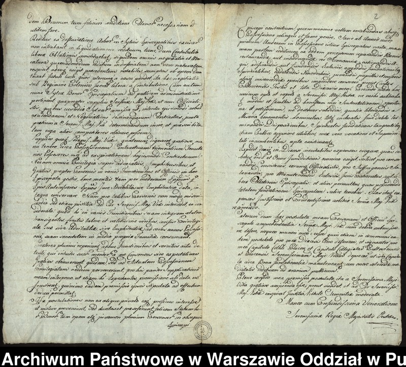 image.from.unit.number "Kopia pisma biskupa płockiego do króla pruskiego w sprawie nieodbierania dóbr biskupstwa"