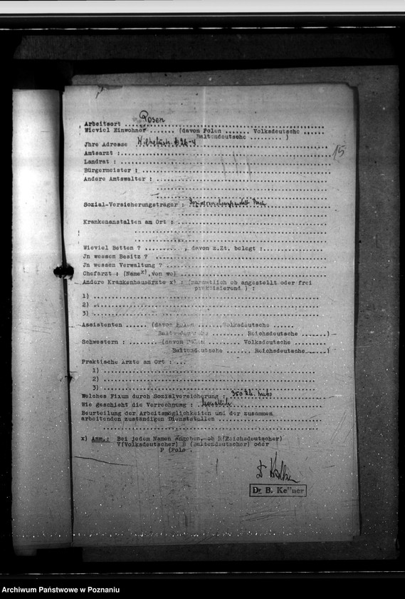 Obraz 20 z jednostki "Amtsärzte - Kreis Posen - Land (wyposażenie szpitali)"