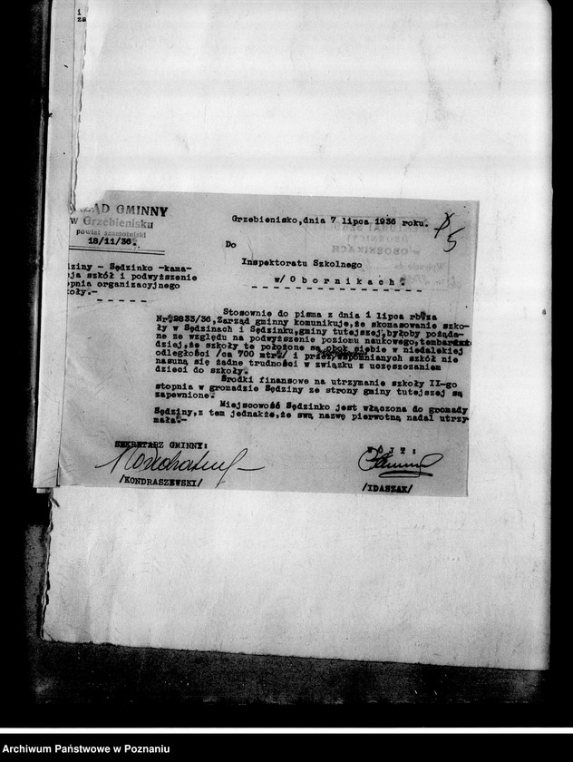 Obraz 7 z jednostki "Szkoła Powszechna- Sędzin, powiat Szamotuły"