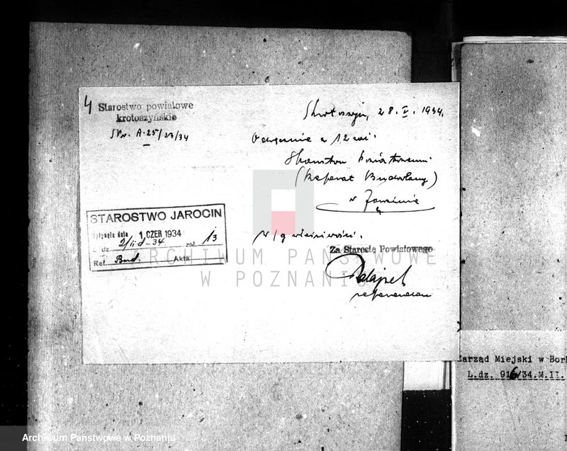 image.from.unit.number "Zatwierdzenie zakładu przemysłowego /młyna/ w Borku, pow. krotoszyński własność E. Sobańskiego"