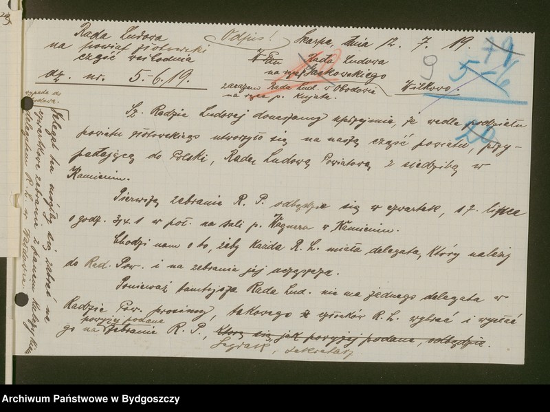 image.from.unit.number "[Rada Ludowa na powiat złotowski - część wschodnia] Wiece i zebrania. Założenie Rad Ludowych"