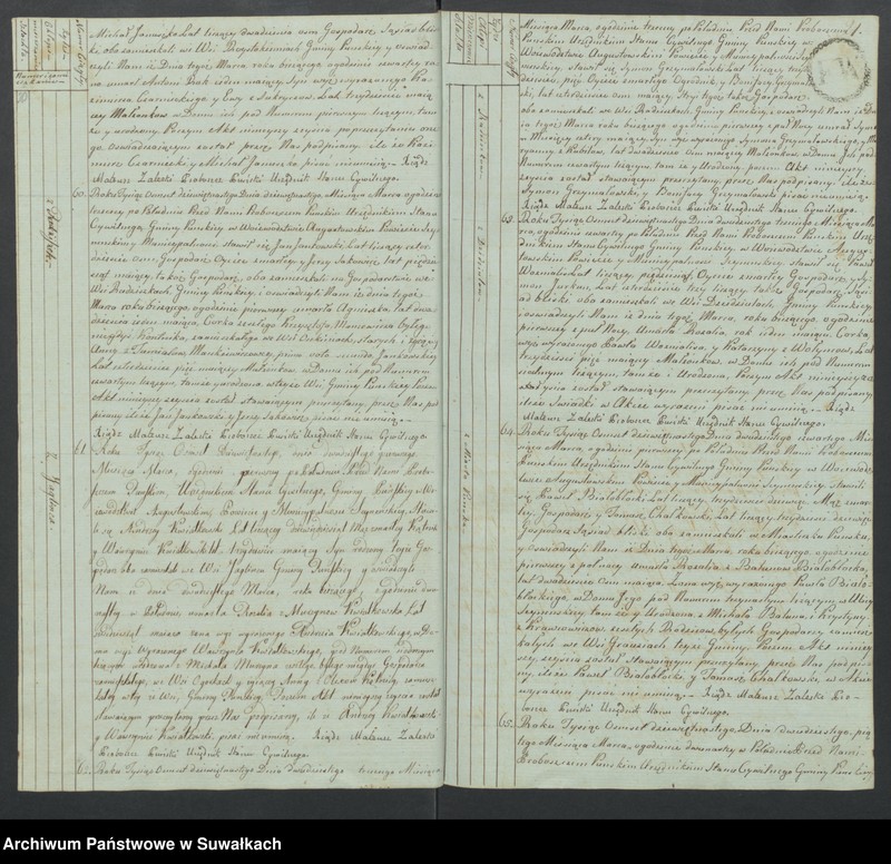 image.from.unit.number "Akta Zeszłych Gminy Puńskiey Od Dnia 1 Stycznia Do Dnia Ostatniego Grudnia 1819 Roku."