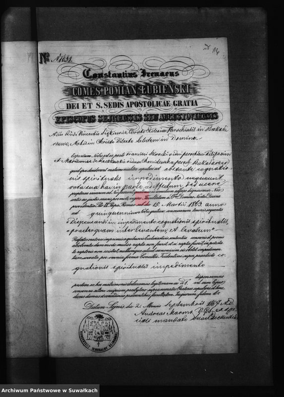 Obraz 20 z jednostki "Anexa do Małżeństw z roku 1867 Parafii Bakałarzewskiej"