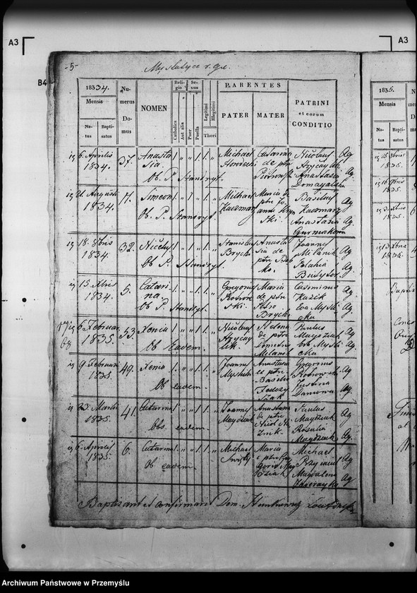 Obraz 9 z jednostki "[Kopie ksiąg metrykalnych parafii Myślatycze (dekanat Mościska)]"