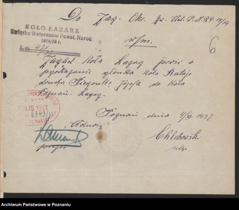 Obraz 10 z jednostki "Poznań - Łazarz akta koła."