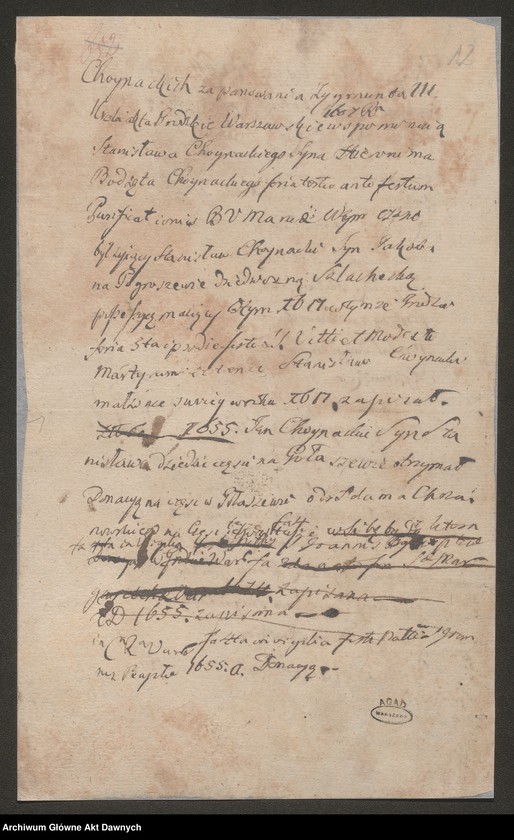 Obraz 13 z jednostki "Chodasewicz vel Chodaszewicz h. Prus. Tablica genealogiczna."