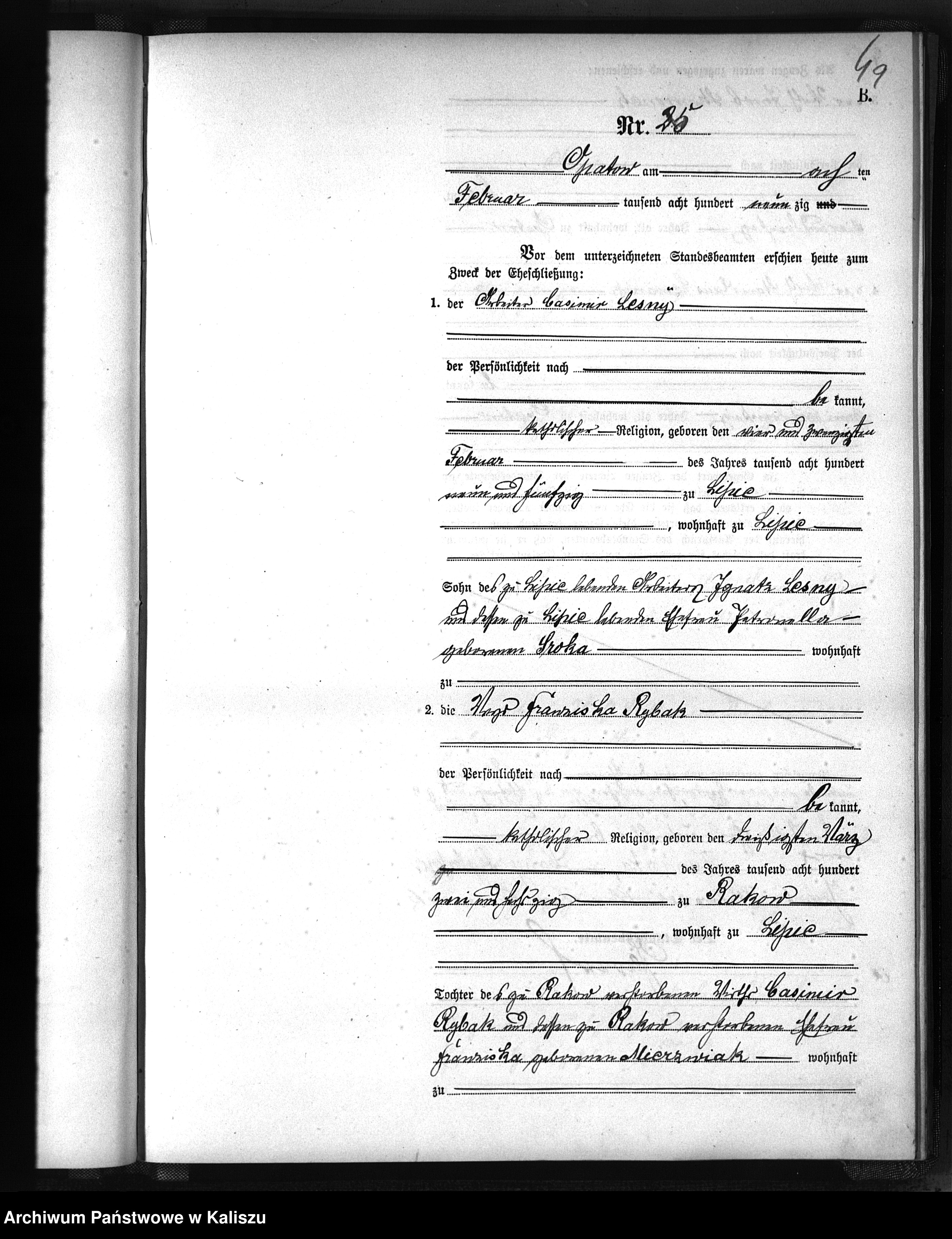 Skan z jednostki: [Księga małżeństw]