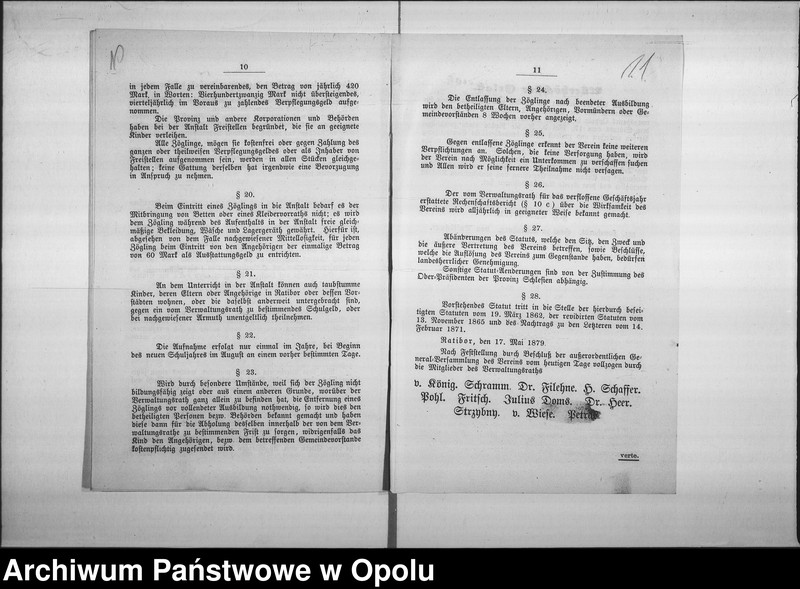 Obraz 11 z jednostki "Acta des Magistrats zu Oppeln betreffend die Taubstummen und Blinden-Institute Vol. II"
