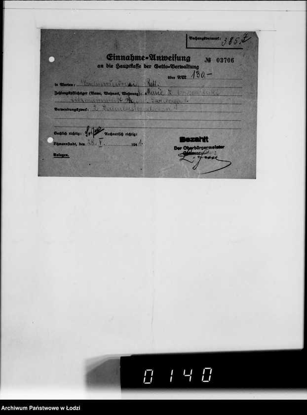 Obraz 10 z jednostki "Lager 39. Matratzen, Daunensteppdecken [Kwity i listy przesyłkowe]"