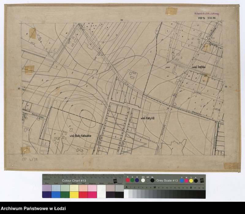 Obraz 1 z jednostki "Mapa sytuacyjno-wysokościowa Łodzi sekcja NW66 - ul.: Wilgotna Śniadeckiego, Szparagowa, Porowa, Wersalska, Teofilowska, Żywiczna, Lipcowa, Ludowa, Grabieniec"