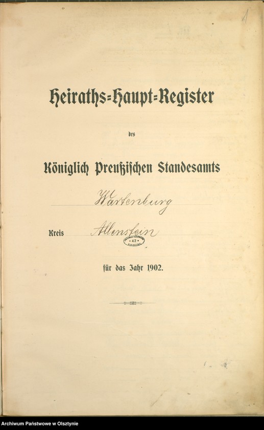 image.from.unit.number "Heiraths-Haupt-Register Nr 1 - 42"