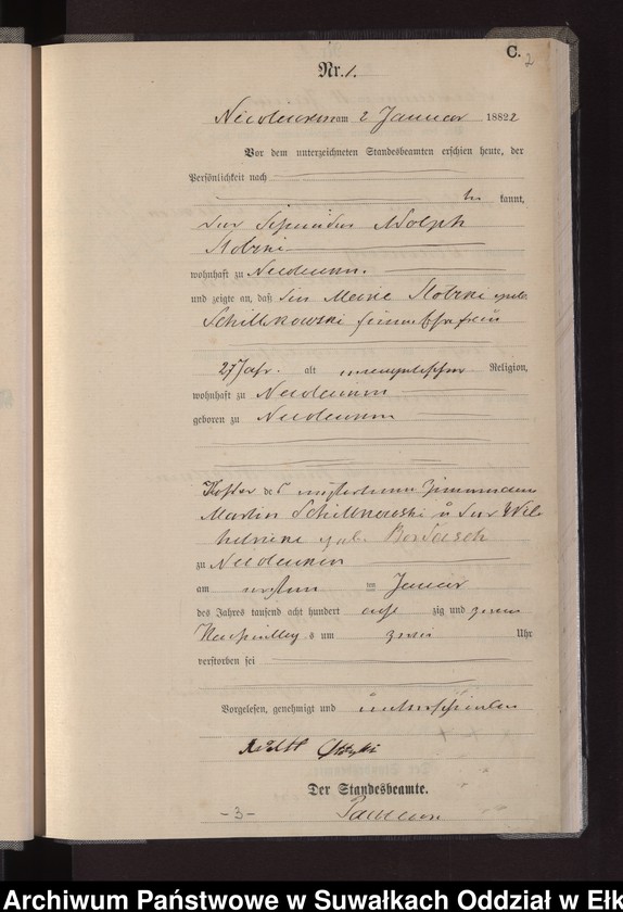 image.from.unit.number "Sterbe-Haupt-Register des Königlich Preussischen Standes-Amtes Stadt Nicolaiken Kreis Sensburg"
