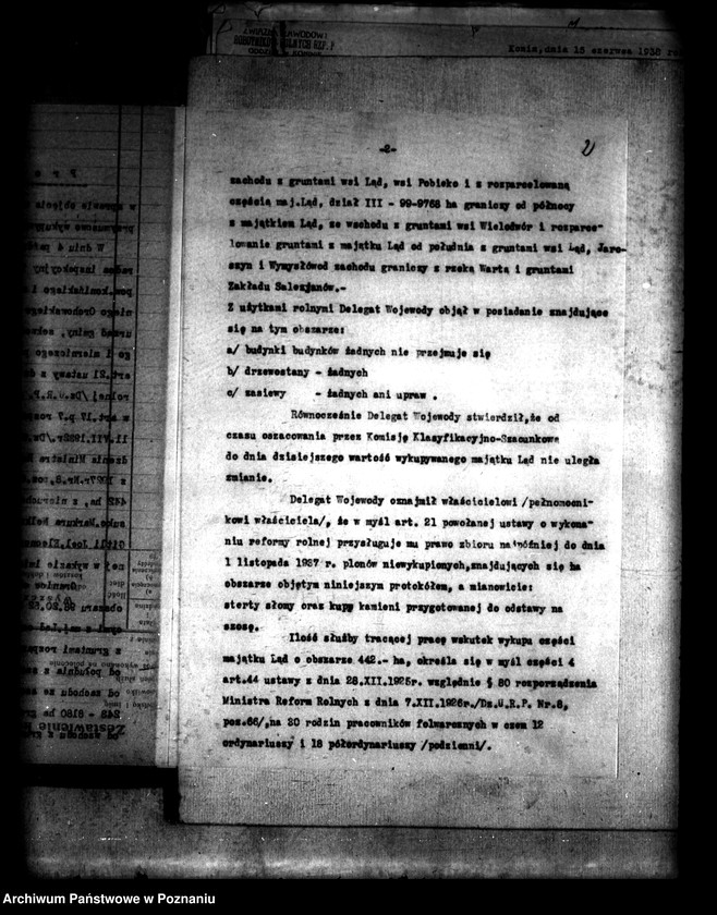 Obraz 6 z jednostki "Odszkodowania służby folwarcznej przejętej przez Skarb Państwa z majątku przymusowo wykupionego majątku Ląd powiatu konińskiego"