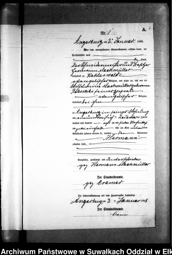 image.from.unit.number "Geburts-Neben-Register des Preussischen Standes-Amtes Kehlen Kreis Angerburg"