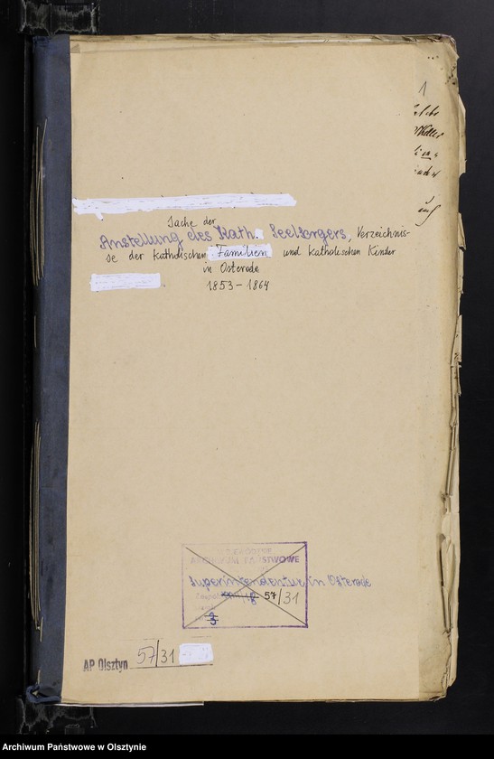 image.from.unit.number "Sache der Anstellung des katholisches Seelsorges, Verzeichnisse der katholischen Familien und katholischen Kinder"