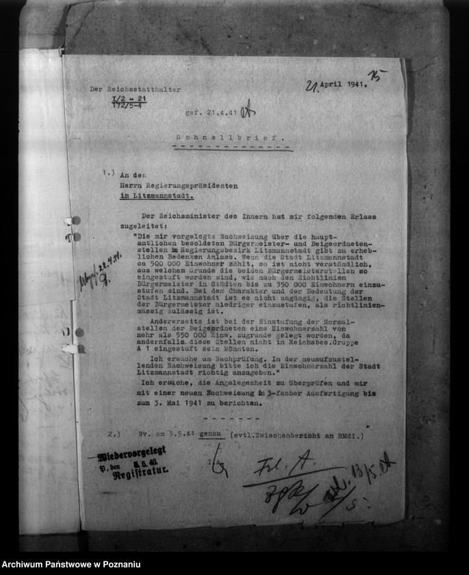 Obraz 19 z jednostki "Besoldung der Gemeindebeamten in den eingegliederten Ostgebieten"