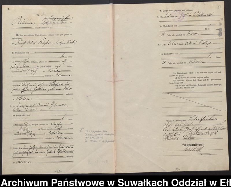 image.from.unit.number "Heiraths-Haupt-Register des Königlichen Preussischen Standes-Amtes Bialla Kreis Johannisburg"