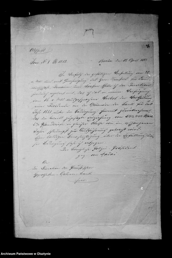 image.from.unit.number "/Akten betr. Geldgeschäfte der Lehndorff mit der Preuss. Hypotheken- Aktien- Bank, Berlin/"