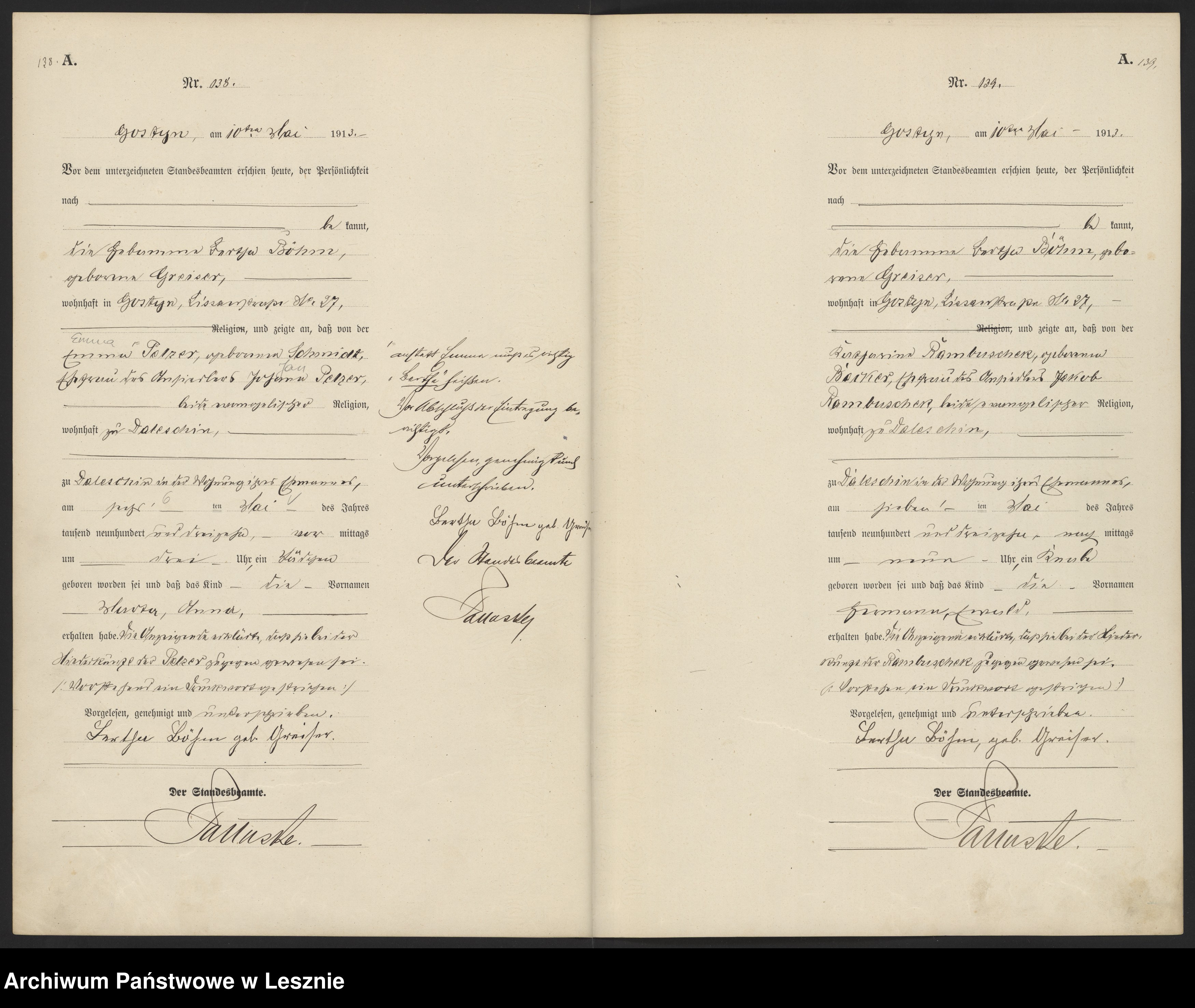 Skan z jednostki: [Księga urodzeń]