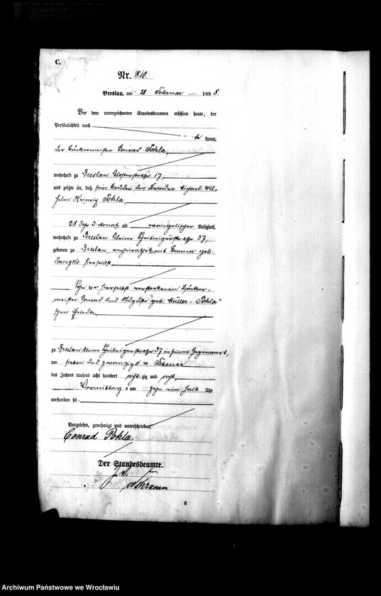 image.from.unit.number "Sterbe-Haupt-Register Breslau I 1888 Band 3"