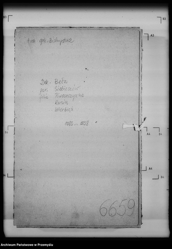 Obraz 4 z jednostki "[Kopie ksiąg metrykalnych parafii Siebieczów z filiami Leszczaków, Piwowszczyzna, Rusin, Wierzbiąż (dekanat Bełz)]"