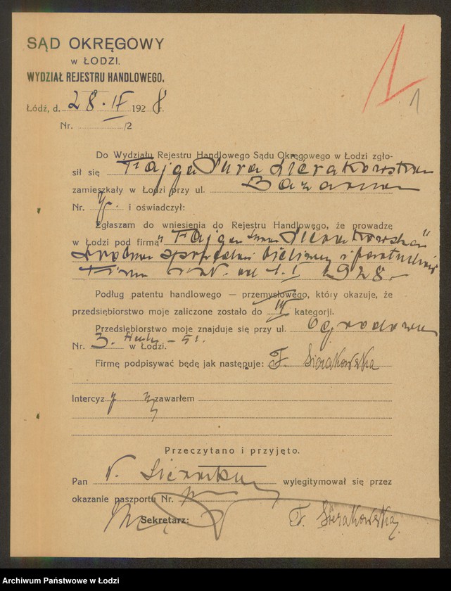 Obraz 3 z jednostki "Fajga Sura Sierakowska- drobna sprzedaż bielizny i fartuchów"