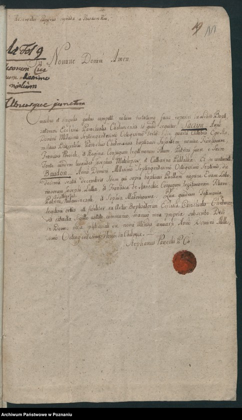 image.from.team "Akta stanu cywilnego Parafii Rzymskokatolickiej Skalmierzyce (pow. ostrowski)"