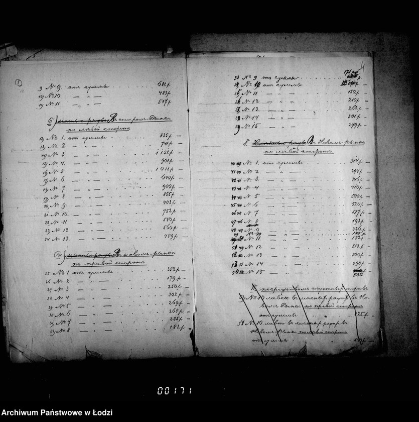 Obraz 8 z jednostki "Ob otdače v arendu 54ch lavok v gorodskich rjadach na Novom i Starom Rynke v gor. Lodzi"
