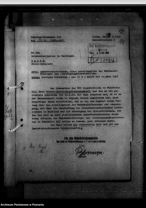 Obraz 19 z jednostki "Dienstbesprechung der Landräte und Oberbürgermeister am 22.4.1943 in Hohensalza - Inowrocław"