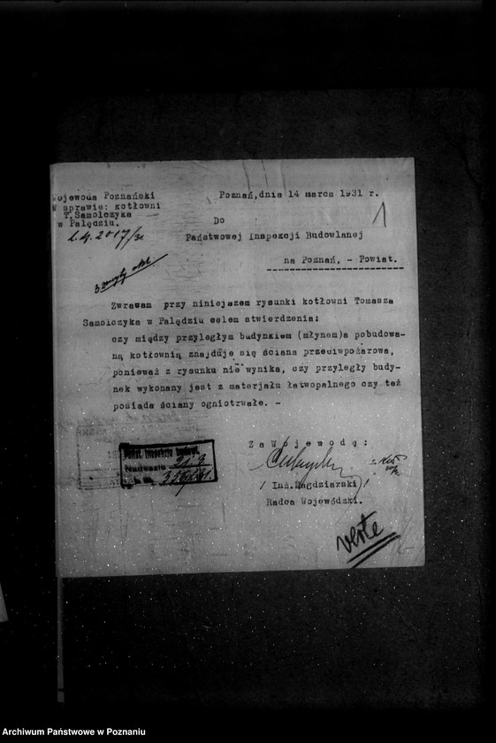 Obraz 5 z jednostki "Młyn parowy w Palędziu powiat poznański nr woj. 638"