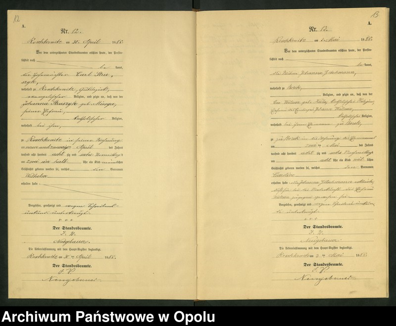 image.from.unit.number "Geburts-Neben-Register Standesamts Roschkowitz pro 1886"