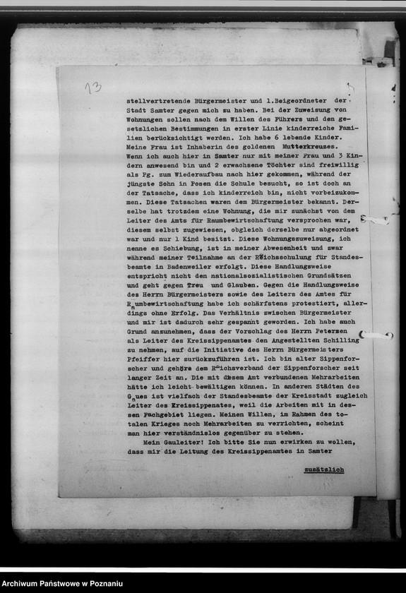 Obraz 17 z jednostki "[Korespondencja w sprawach organizacyjnych], Kreissippenamt Samter [Szamotuły]"
