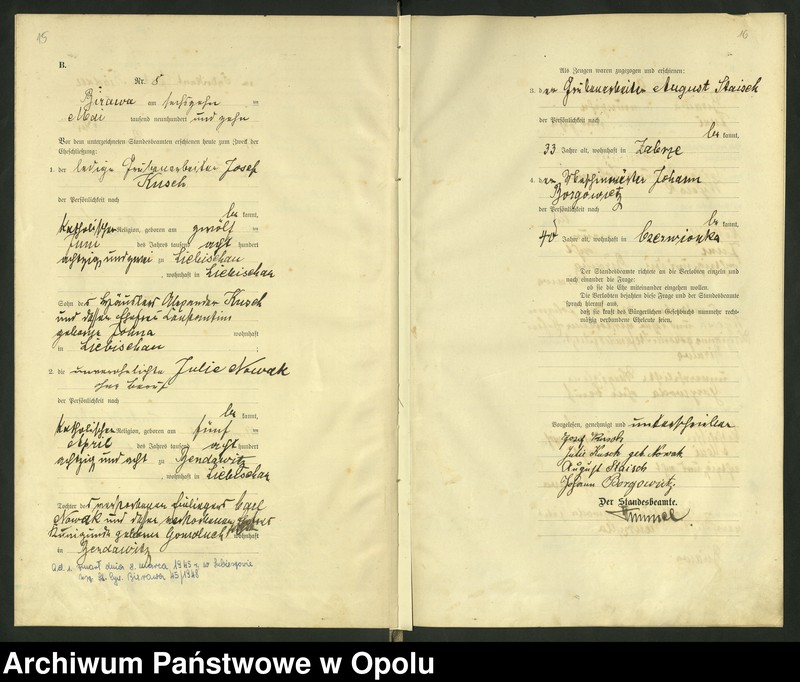 image.from.unit.number "[Urząd Stanu Cywilnego Bierawa Księga Małżeństw Rok 1910-11]"