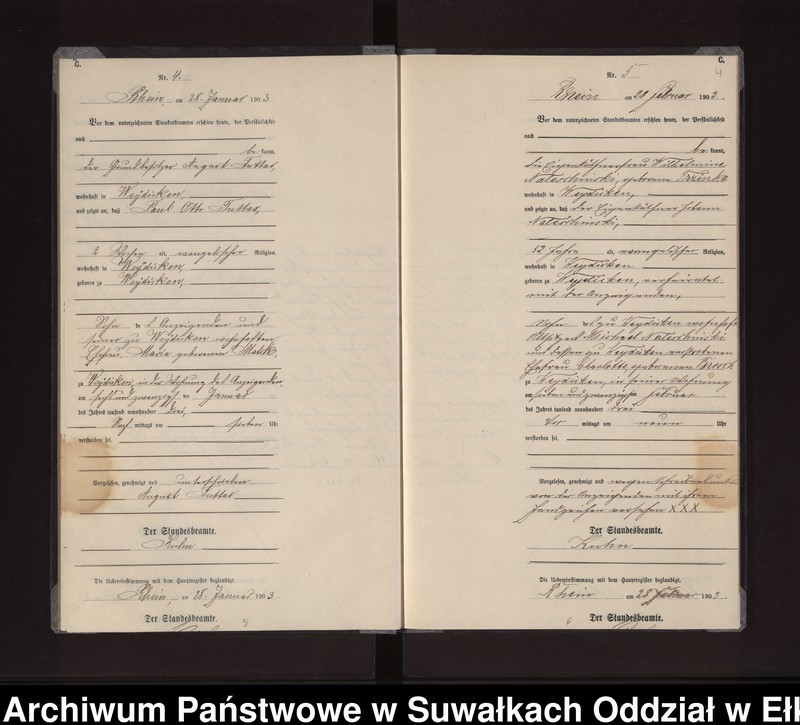 image.from.unit.number "Sterbe-Neben-Register des Königlichen Preussischen Standes-Amtes Gneist Kreis Loetzen"