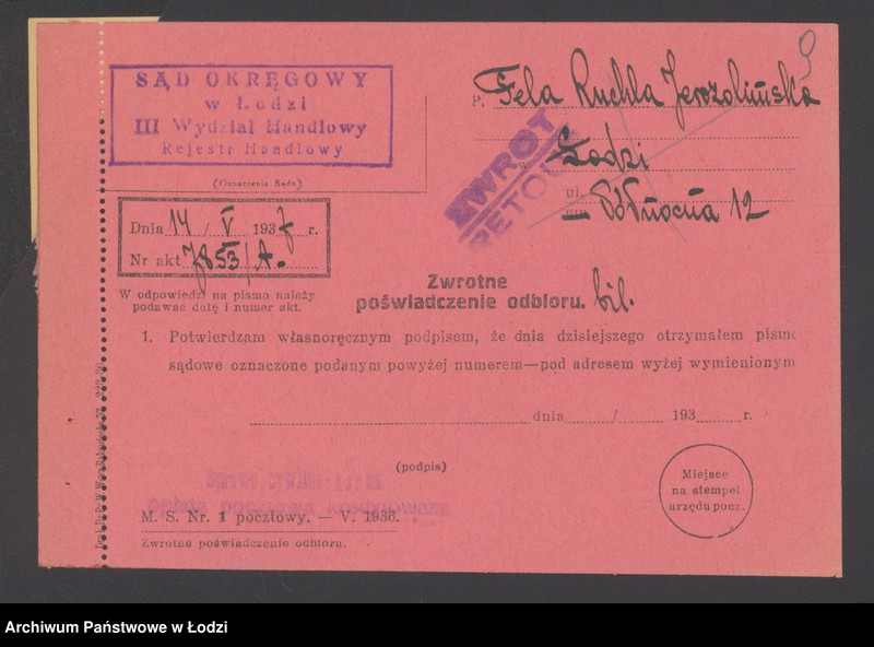 Obraz 11 z jednostki "Fela – Ruchla Jerozolimska – sprzedaż spodni"