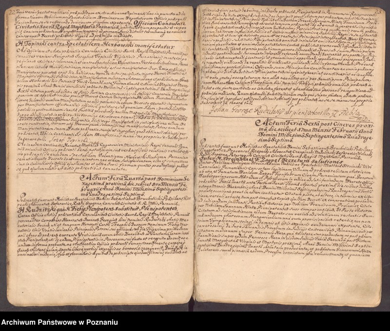 Obraz 16 z jednostki "Prothocollum nobilis officii consularis civitatis SR.Mtis Posnaniae."